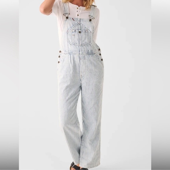 Faherty Topsail Overall Railroad Stripe Mechanic Vintage Overalls Bib Small
